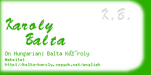 karoly balta business card